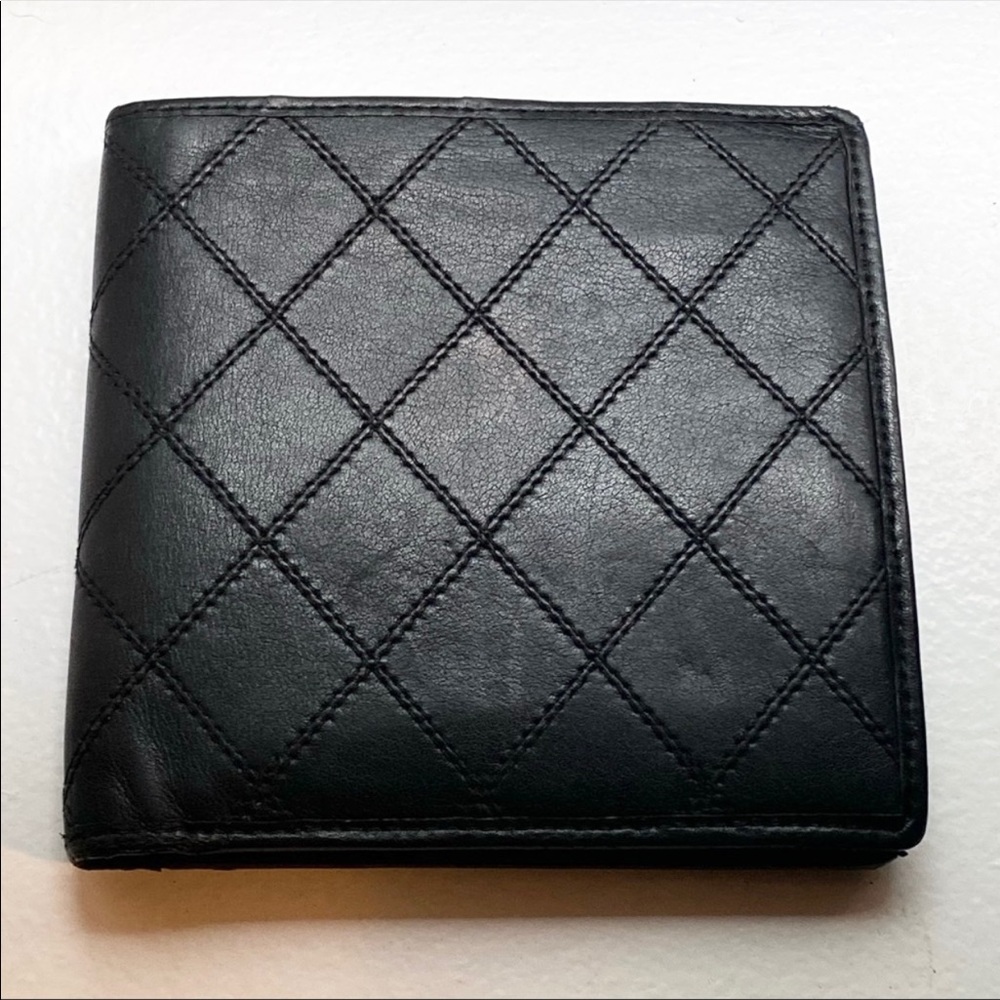 Chanel Black Lambskin Quilted Bifold Wallet